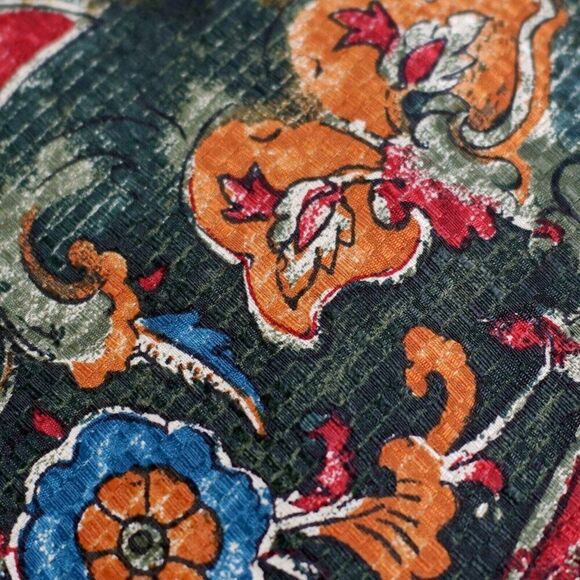 Paulo Visari Green Multi-Colored Floral Print Short Wide Silk Tie Made In Itally - Picture 2 of 7